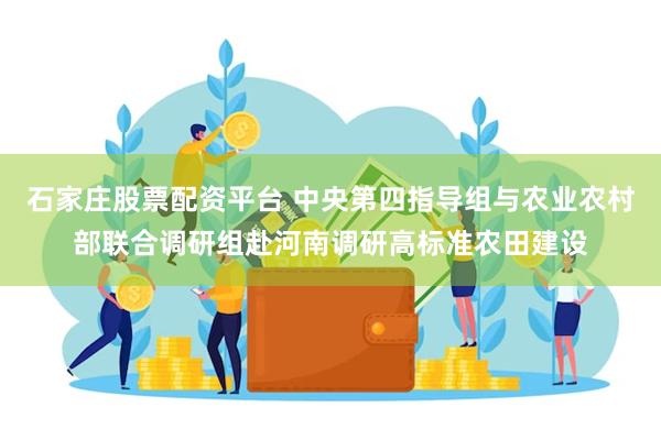 石家庄股票配资平台 中央第四指导组与农业农村部联合调研组赴河南调研高标准农田建设