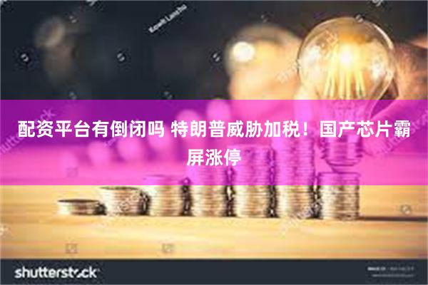 配资平台有倒闭吗 特朗普威胁加税！国产芯片霸屏涨停